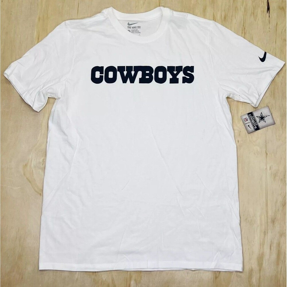 NEW LG Dallas Cowboys Nike SLIM Primetime Workmark Essential Shirt Cotton White